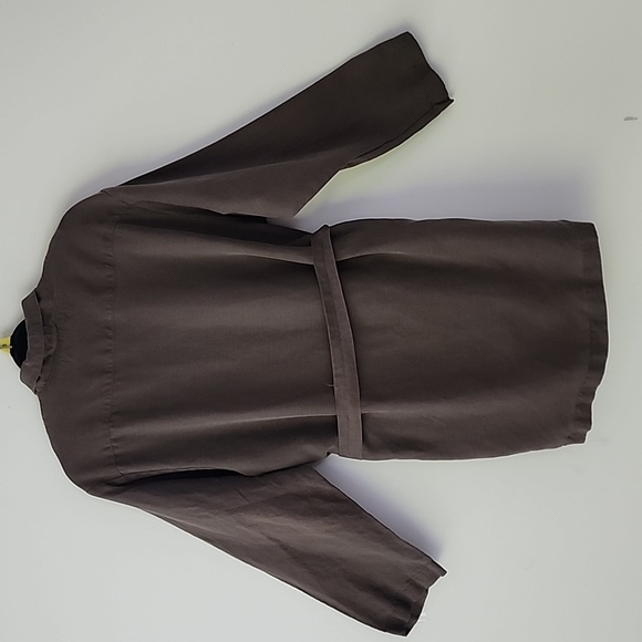 Stillwater The Ines  Olive Green Line Blend Collared Wrap Mini Dress Cardigan S - Picture 5 of 11